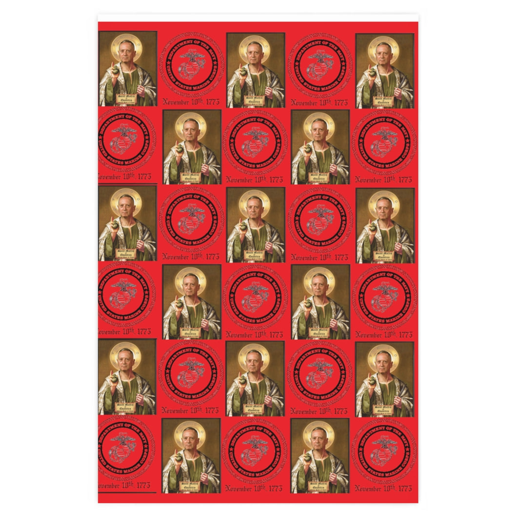 St Mattis Marine Corps Wrapping Paper