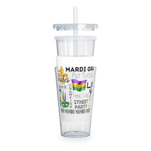 Load image into Gallery viewer, Mardi Gras Feelz Plastic Tumbler with Straw 20oz
