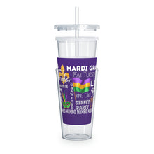 Load image into Gallery viewer, Mardi Gras Feelz (Purple) Plastic Tumbler with Straw 20oz
