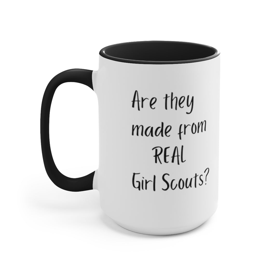 Wednesday's Girl Scouts Quote Black Two-Tone Mugs, 15oz