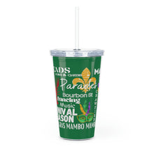 Load image into Gallery viewer, Mardi Gras Feelz (Green) Plastic Tumbler with Straw 20oz
