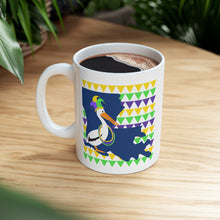 Load image into Gallery viewer, Mardi Gras Party Pelican Mug 11oz
