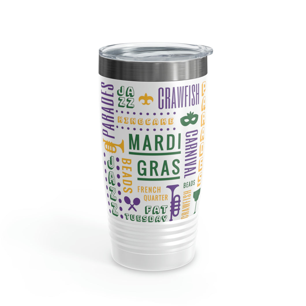 Mardi Gras Fleur-de-lis Ringneck Tumbler, 20oz