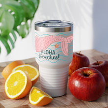 Load image into Gallery viewer, Aloha Beaches! White Ringneck Tumbler, 30oz
