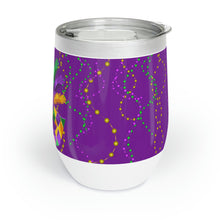 Load image into Gallery viewer, Mardi Gras Mask Chill Wine Tumbler 12oz
