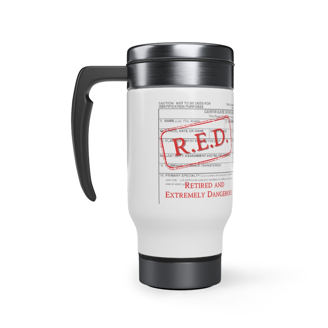 R.E.D. DD214 Stainless Steel Travel Mug with Handle, 14oz