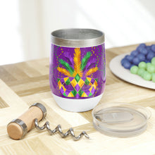 Load image into Gallery viewer, Mardi Gras Mask Chill Wine Tumbler 12oz
